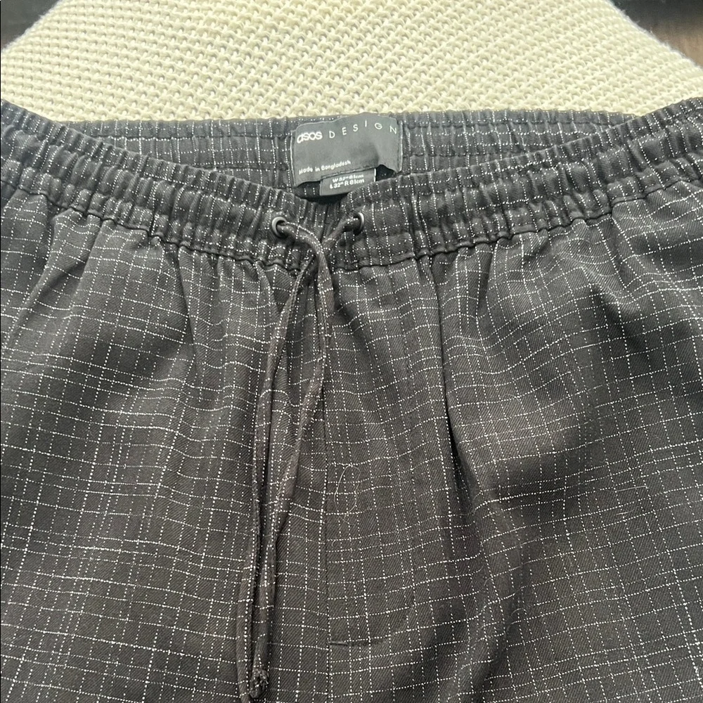 ASOS Black Checkered Chinos